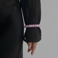 Thumbnail for Dainty Polygon Pearl Resin Bangle Bracelet - ArtGalleryZen