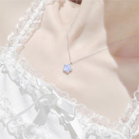 Thumbnail for Dainty S925 Silver Gradient Water Ripple Moon Heart Star Necklace - ArtGalleryZen