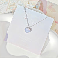 Thumbnail for Dainty S925 Silver Gradient Water Ripple Moon Heart Star Necklace - ArtGalleryZen