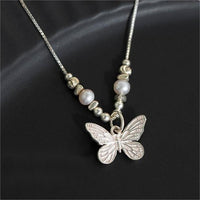 Thumbnail for Dainty Silver Filled Butterfly Necklace - ArtGalleryZen