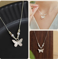 Thumbnail for Dainty Silver Filled Butterfly Necklace - ArtGalleryZen