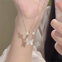 Thumbnail for Dainty Silver Filled Butterfly Necklace - ArtGalleryZen