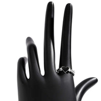 Thumbnail for Dainty Silver Plated Black Heart Ring - ArtGalleryZen