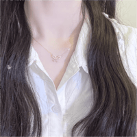 Thumbnail for Dainty Sterling Silver Zirconia Butterfly Necklace - ArtGalleryZen