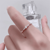 Thumbnail for Dainty Zirconia Diamond Ring - ArtGalleryZen