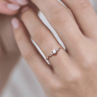 Thumbnail for Dainty Zirconia Diamond Ring - ArtGalleryZen