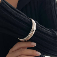 Thumbnail for Delicate Gold Silver Plated Glossy Bangle Bracelet - ArtGalleryZen