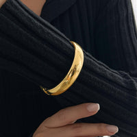 Thumbnail for Delicate Gold Silver Plated Glossy Bangle Bracelet - ArtGalleryZen
