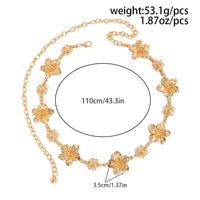 Thumbnail for Delicate Gold Tone Flower Waist Chain - ArtGalleryZen
