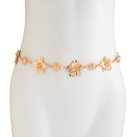 Thumbnail for Delicate Gold Tone Flower Waist Chain - ArtGalleryZen