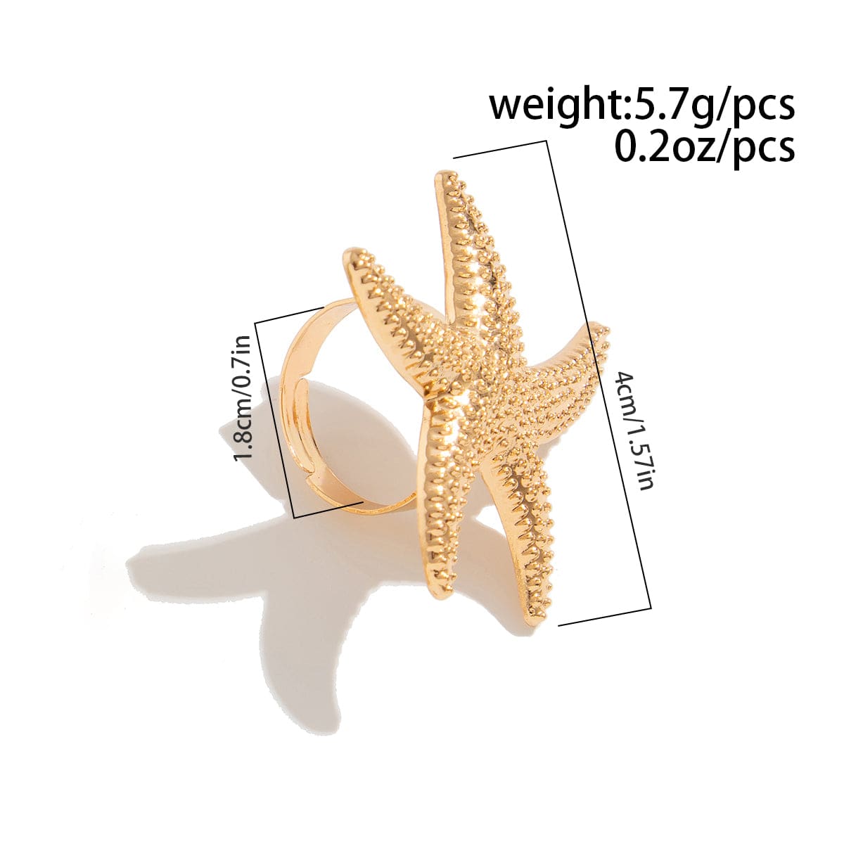 Delicate Hollow Flower Starfish Grape Shaped Pearl Ring Set - ArtGalleryZen