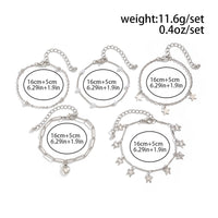Thumbnail for Delicate Layered Heart Butterfly Star Tassel Pearl Cable Chain Bracelet Set - ArtGalleryZen