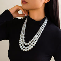 Thumbnail for Delicate Layered Pearl Chain Necklace - ArtGalleryZen