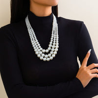 Thumbnail for Delicate Layered Pearl Chain Necklace - ArtGalleryZen
