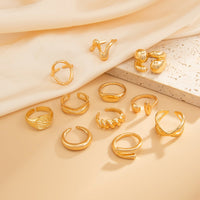 Thumbnail for Elegant 11pcs Heart Waterdrop Twisted Ring Set - ArtGalleryZen