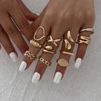 Thumbnail for Elegant 11pcs Heart Waterdrop Twisted Ring Set - ArtGalleryZen