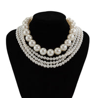 Thumbnail for Elegant 2Pcs Chunky Pearl Long Chain Stackable Necklace Set - ArtGalleryZen