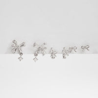Thumbnail for Elegant 3 Pairs Bowknot Huggie Hoop Earrings Set - ArtGalleryZen