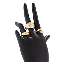 Thumbnail for Elegant 3Pcs Gold Silver Plated Glossy Ring Set - ArtGalleryZen