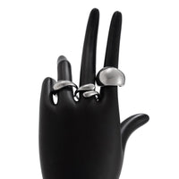 Thumbnail for Elegant 3Pcs Gold Silver Plated Glossy Ring Set - ArtGalleryZen