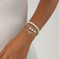 Thumbnail for Elegant 4pcs Bowknot Charm Pearl Rope Chain Bracelet Set - ArtGalleryZen