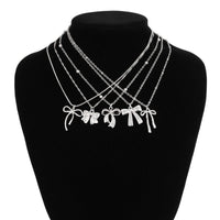 Thumbnail for Elegant 5pcs Bowknot Charm Saturn Chain Necklace Set - ArtGalleryZen
