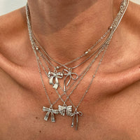 Thumbnail for Elegant 5pcs Bowknot Charm Saturn Chain Necklace Set - ArtGalleryZen