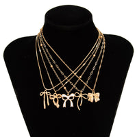 Thumbnail for Elegant 5pcs Enamel Bowknot Charm Necklace Set - ArtGalleryZen