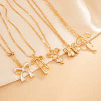Thumbnail for Elegant 5pcs Enamel Bowknot Charm Necklace Set - ArtGalleryZen