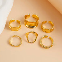 Thumbnail for Elegant 6Pcs Geometric Patterns Ring Set - ArtGalleryZen