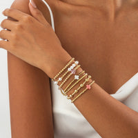 Thumbnail for Elegant 7pcs Star Cross Charm Pearl Beaded Chain Bracelet Set - ArtGalleryZen