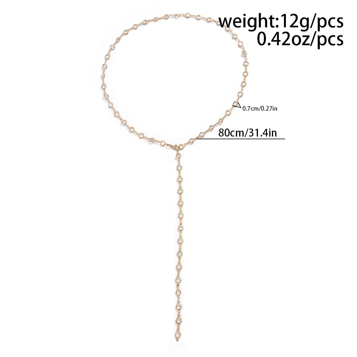 Elegant Crystal Long Chain Y Necklace - ArtGalleryZen