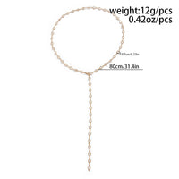 Thumbnail for Elegant Crystal Long Chain Y Necklace - ArtGalleryZen