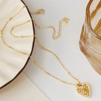 Thumbnail for Elegant CZ Inlaid Braided Heart Necklace - ArtGalleryZen