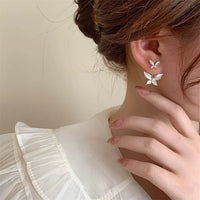 Thumbnail for Elegant Enamel Duo Butterfly Earrings - ArtGalleryZen