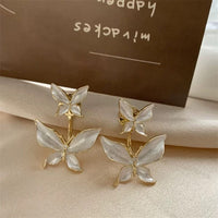 Thumbnail for Elegant Enamel Duo Butterfly Earrings - ArtGalleryZen