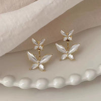 Thumbnail for Elegant Enamel Duo Butterfly Earrings - ArtGalleryZen