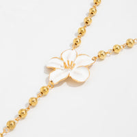 Thumbnail for Elegant Enamel Flower Charm Ball Chain Y Necklace - ArtGalleryZen