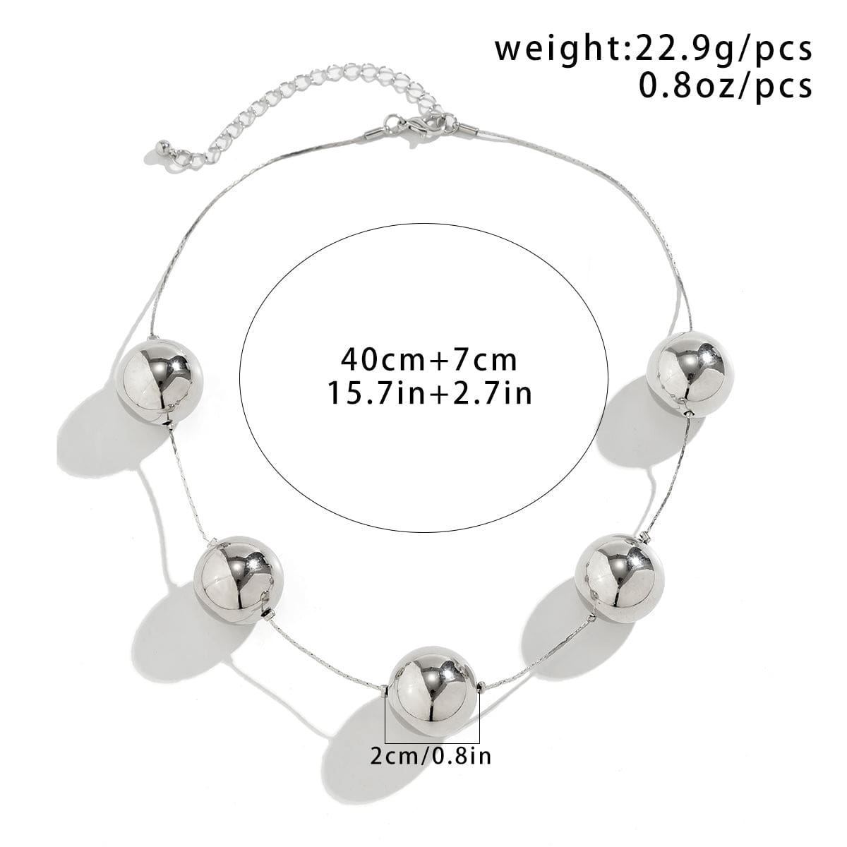 Elegant Five Ball String Chain Necklace - ArtGalleryZen