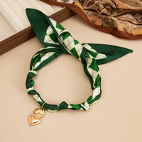 Thumbnail for Elegant Flame Heart Pendant Silk Scarf Choker Necklace - ArtGalleryZen