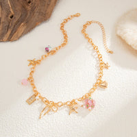 Thumbnail for Elegant Flower Bow Heart Star Pendant Cable Chain Necklace - ArtGalleryZen