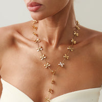 Thumbnail for Elegant Gold Silver Plated Bowknot Y Necklace - ArtGalleryZen