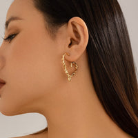 Thumbnail for Elegant Gold Silver Plated Melting Heart Stud Earrings - ArtGalleryZen