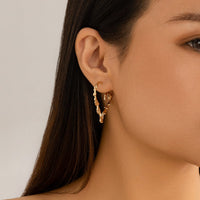 Thumbnail for Elegant Gold Silver Plated Melting Heart Stud Earrings - ArtGalleryZen