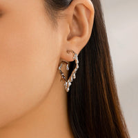 Thumbnail for Elegant Gold Silver Plated Melting Heart Stud Earrings - ArtGalleryZen