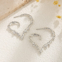 Thumbnail for Elegant Gold Silver Plated Melting Heart Stud Earrings - ArtGalleryZen