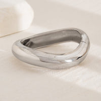 Thumbnail for Elegant Gold Silver Tone Curved Bangle Bracelet - ArtGalleryZen