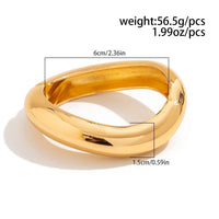 Thumbnail for Elegant Gold Silver Tone Curved Bangle Bracelet - ArtGalleryZen