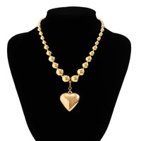 Thumbnail for Elegant Heart Pendant Ball Chain Choker Necklace - ArtGalleryZen