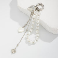 Thumbnail for Elegant Heart Shell Pendant Pearl Keychain - ArtGalleryZen